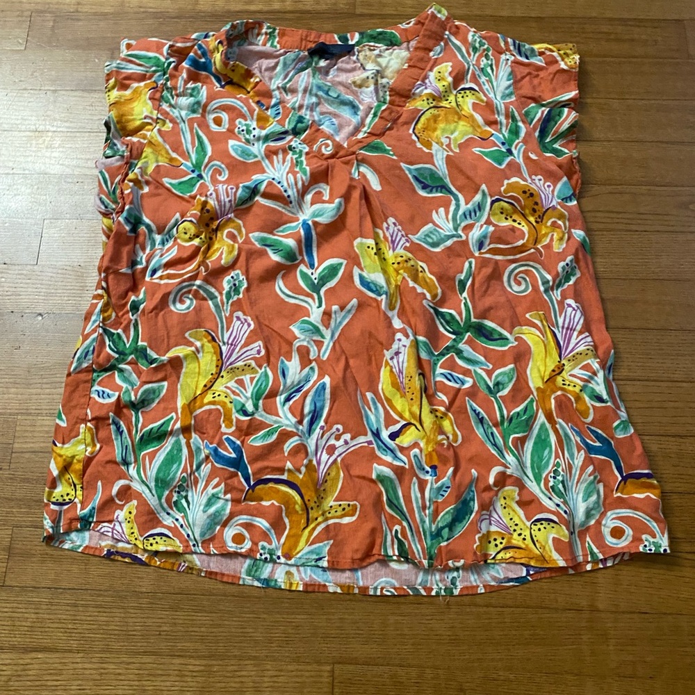 Rachel Rachel Roy Floral Boho Coastal Vacation Resortcore Shirt Womens 2X